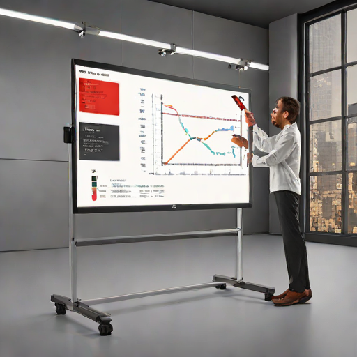 3M Mobile Ergonomic Whiteboard with Magnetic Surface
