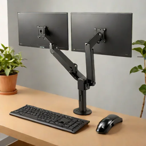 Amazon Basics Dual Monitor Stand, Lift Engine Arm Mount