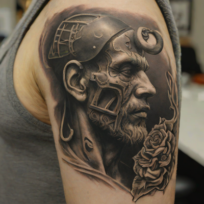 Black and Grey Realism Tattoo