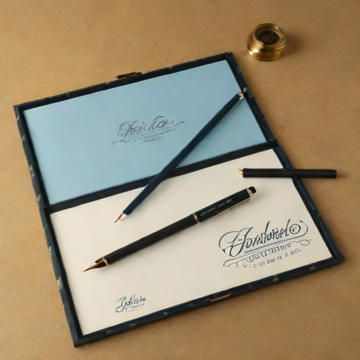 Bleu Horizon Calligraphy Set