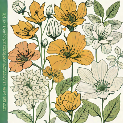 Botanical Line Drawings Coloring Book