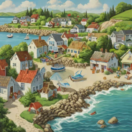 Cobble Hill 500 Piece Puzzle - Coastal Village