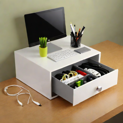 Cable Management Box with Drawer