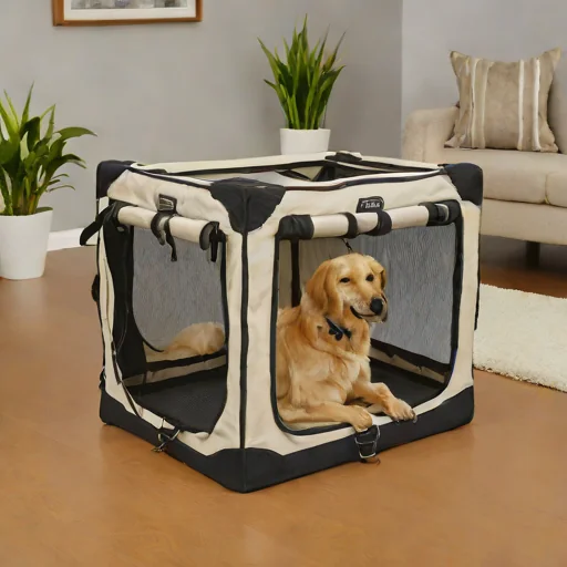 EliteField 3-Door Deluxe Folding Soft Dog Crate