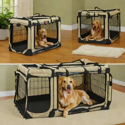 EliteField 3-Door Folding Dog Crate