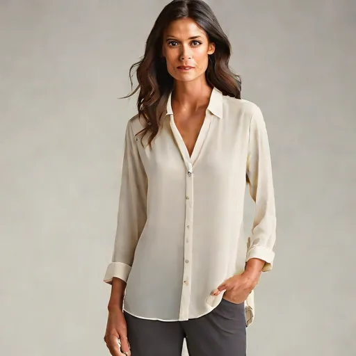 Eileen Fisher Washable Silk Georgette Shirt