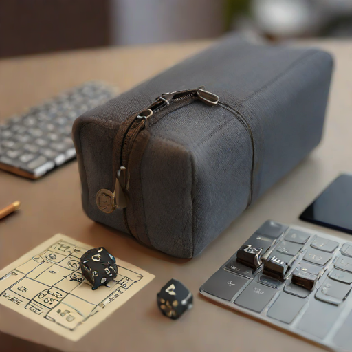 Gunmetal Dice Set with Velvet Pouch