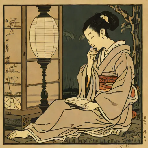 Girl Reading by Lamplight (Suzuki Harunobu, c.1766)