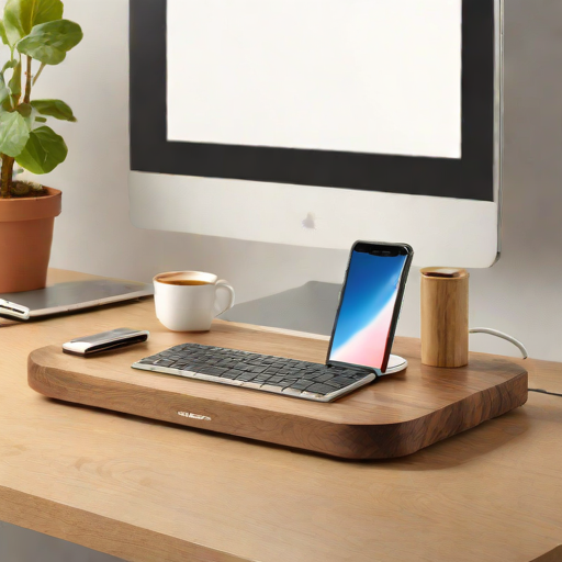 Grovemade Walnut Monitor Stand with Wireless Charging