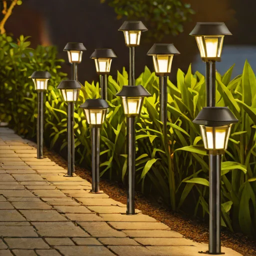 JACKYLED 12-Pack Solar Pathway Lights
