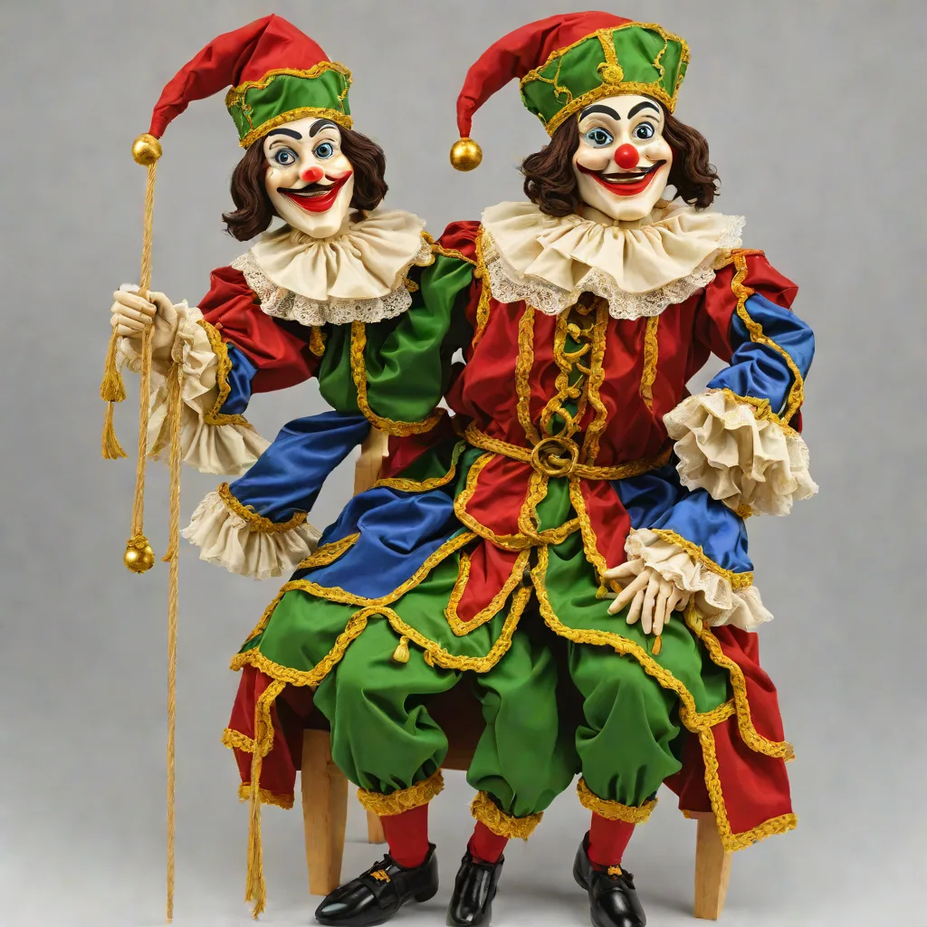 Jester Hand Carved Marionette (M Size)
