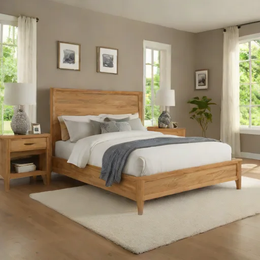 King Koil Solid Oak Platform Bed