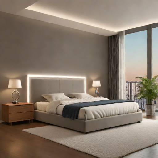 King Koil Platform Bed with Integrated Lighting