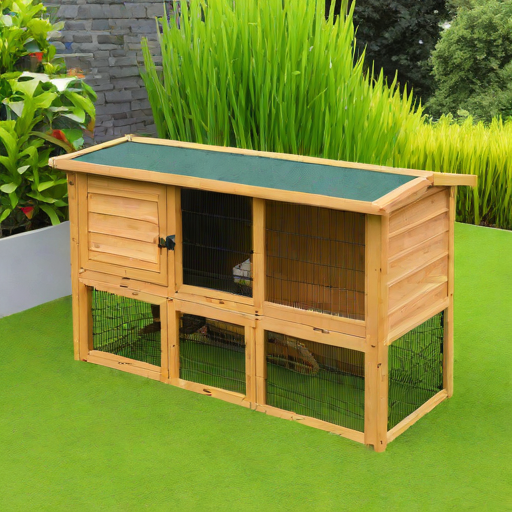 Kavee Wooden Rabbit Hutch with Run