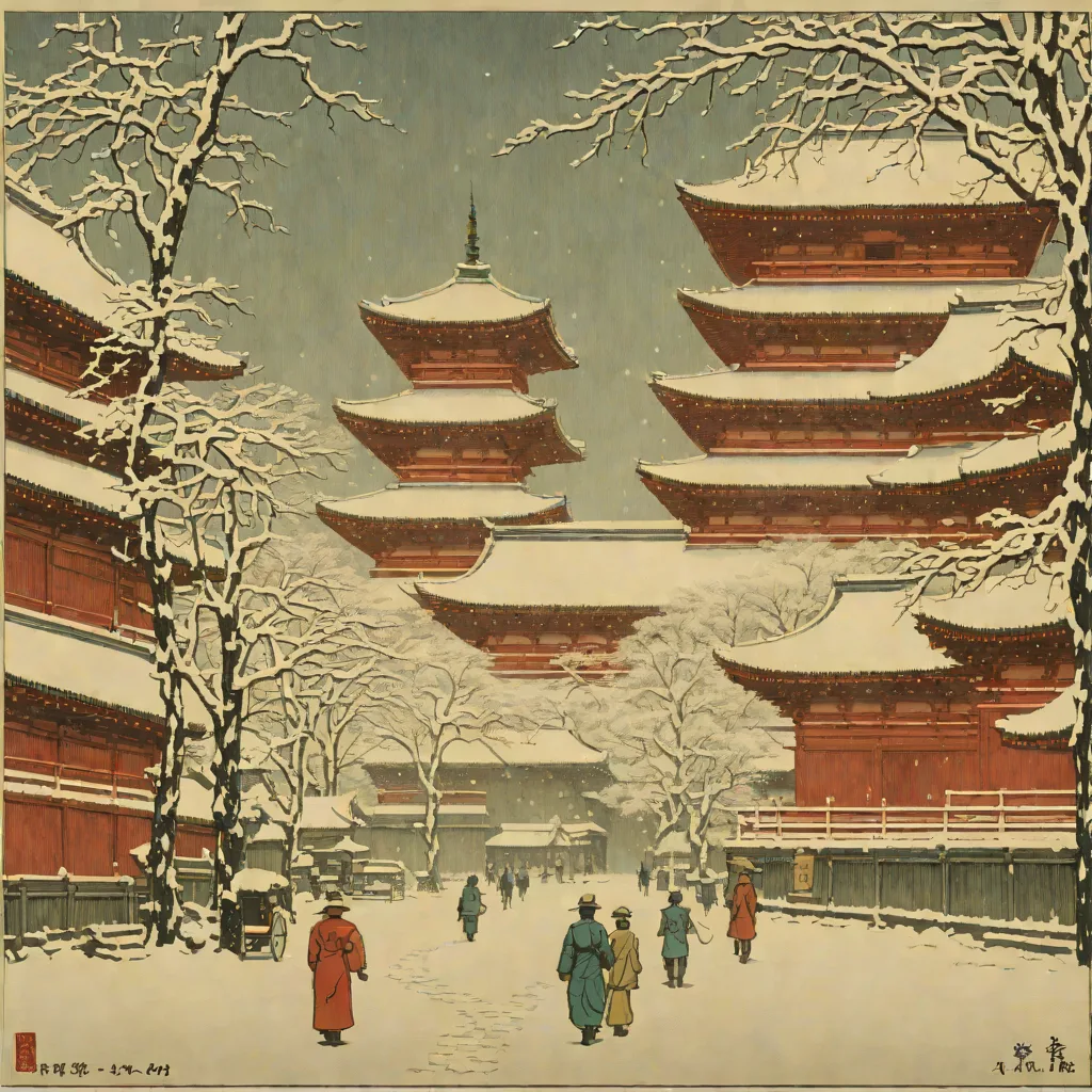 Kawase Hasui, Zojoji Temple in Snow