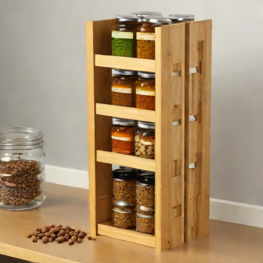 KitchenEdge 4-Tier Bamboo Spice Rack