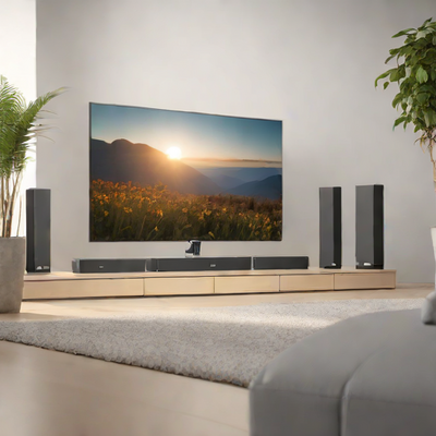 Kardon Soundbar with Subwoofer and Rear Speakers (e.g., Ray Dolby Atmos)