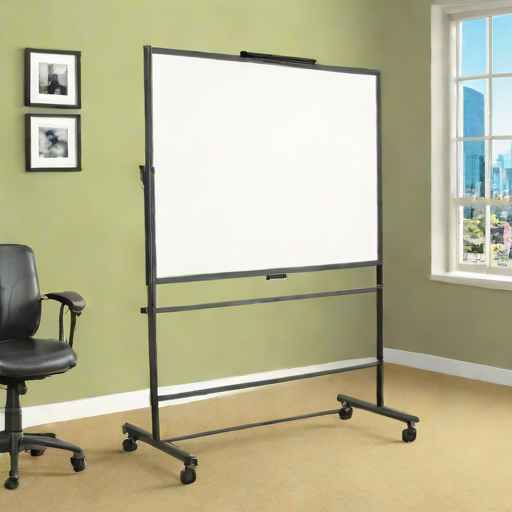 Lorell Mobile Glass Whiteboard with Height Adjustment