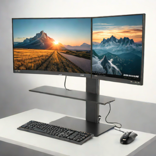 Monitor Mount with Integrated Cable Management Tray