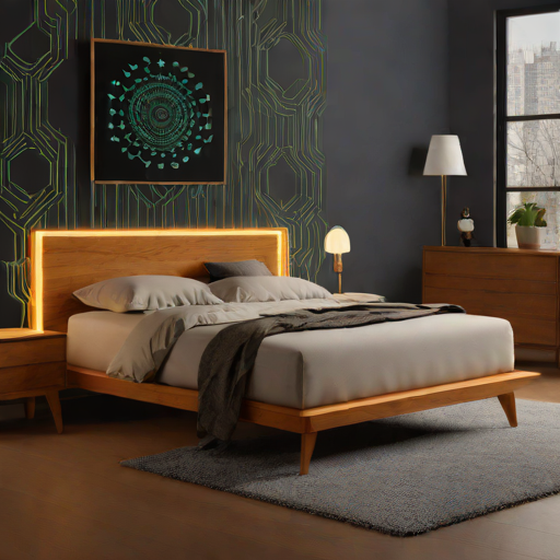 Mid-Century Oak Platform Bed