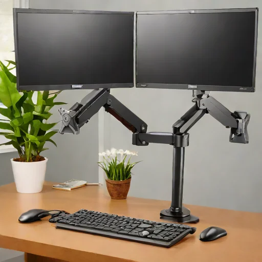 Monoprice Workstream Dual Monitor Adjustable Gas Spring Desk Mount