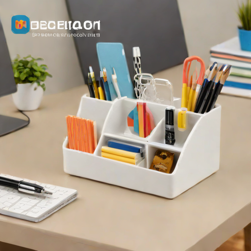 mDesign Plastic Desk Organizer