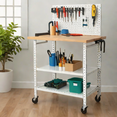 Mobile Workbench with Pegboard