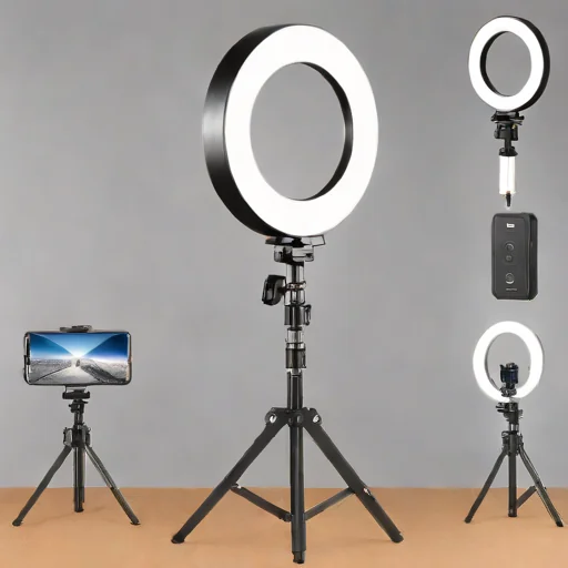 Neewer 22-Inch Portable USB LED Ring Light Kit with Phone Holder