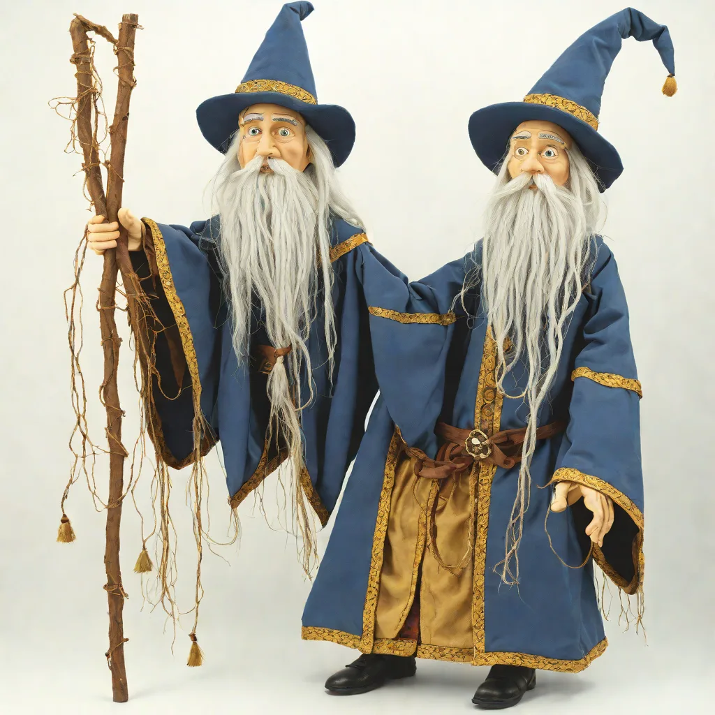 Old Wizard Puppet - Handmade Marionette