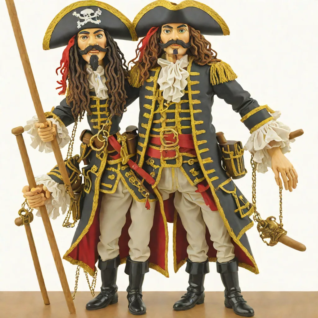Pirate Captain Morgan Wooden Hand Carved Marionette