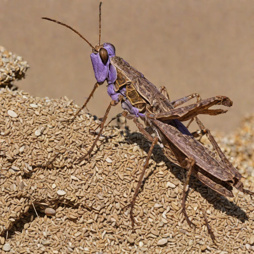 Purple-winged Grasshopper (Acrida ungarica)