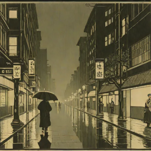 Rainy Night in Marunouchi (Kawase Hasui, 1921)