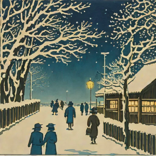 Shiro Kasamatsu – Snowy Night at Shiba Park (1953)
