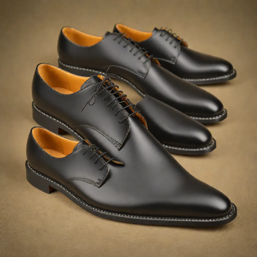 Solovair Black Hi-Shine 4 Eye Gibson Shoe