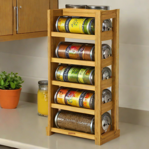 SpiceStack Bamboo 5-Tier Spice Rack Organizer