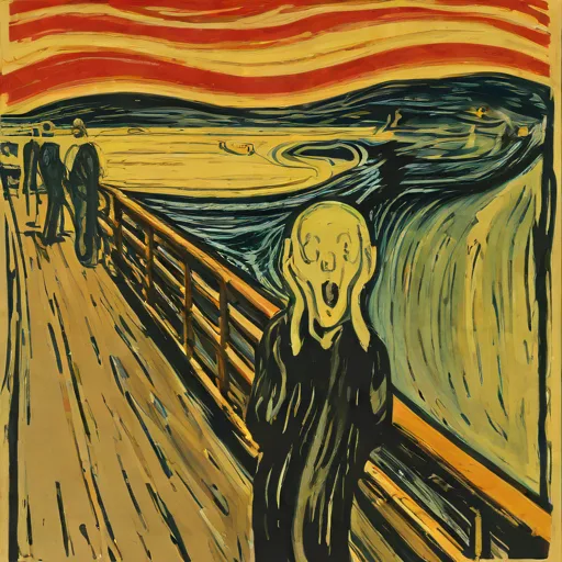 The Scream – lithograph/woodcut version (Munch, 1895)