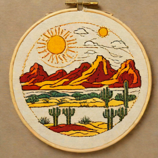 Threadbare Press - Desert Sunset Embroidery Kit