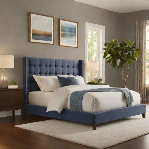 Upholstered Velvet Headboard Bed Frame