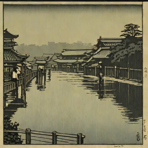 Ueno Shinobazu Pond in Rain (Koitsu Tsuchiya, 1933)