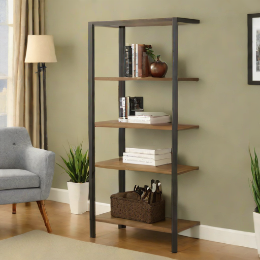 Walker Edison Modern Industrial Bookcase