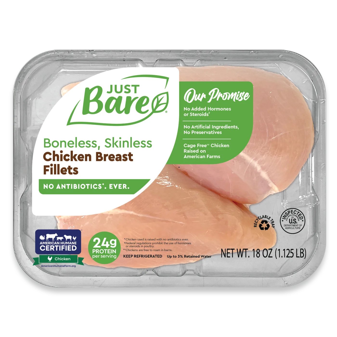 Just Bare Boneless Skinless Chicken Breast Fillets