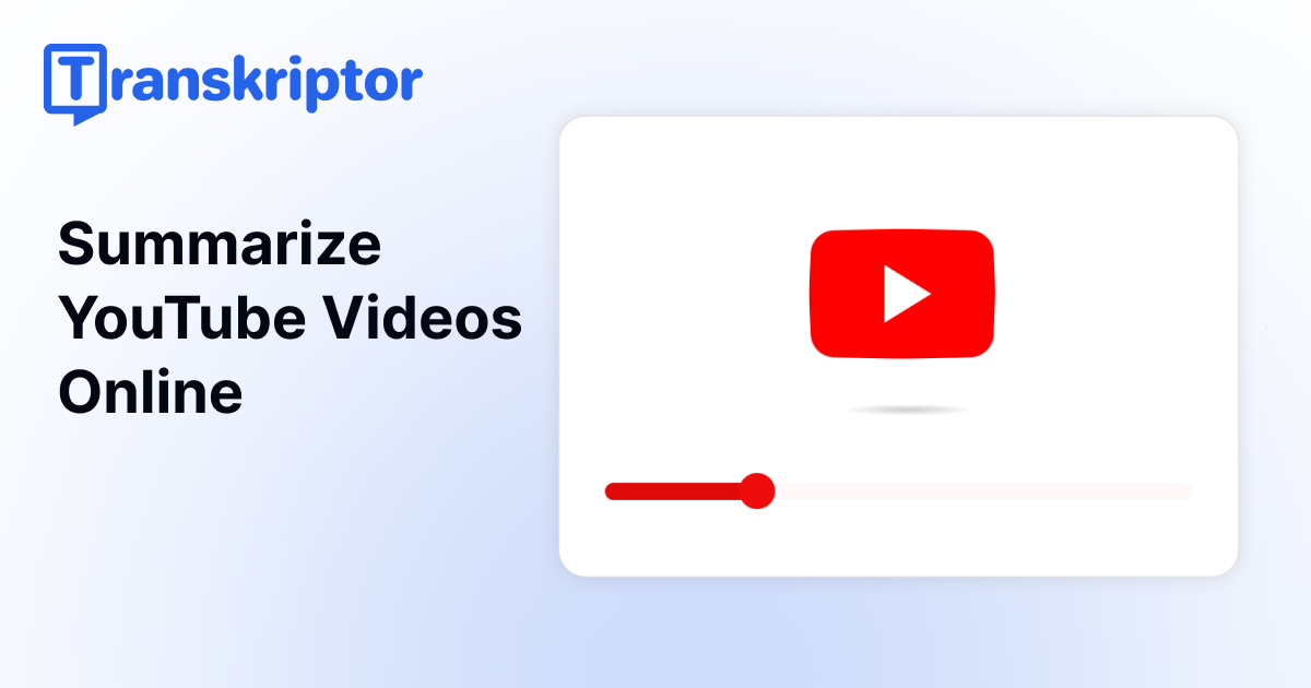 Transkriptor YouTube Video Summarizer