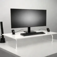 Acrylic Monitor Stand with Cable Pass-Through