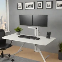 Adjustable Monitor Stand with Built-in Cable Tray