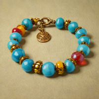 Anthropologie Capri Blue Beaded Bracelet