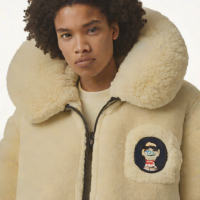 Acne Studios Face Patch Oversized Shearling Jacket