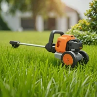 Battery-Powered String Trimmer with Dual Line Feed