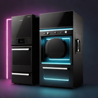 Bestier Modern TV Stand with LED Lights