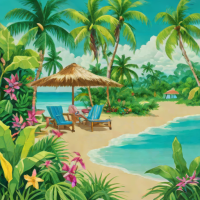 Bits and Pieces 1000 Piece Jigsaw Puzzle - Tropical Paradise