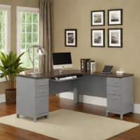 Bush Furniture Cabot L Shaped Executive Desk